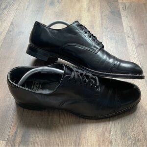 Vintage Stacy Adams Madison Black
Goatskin Leather Cap-toe Dress
Shoes Sz 10.5 D